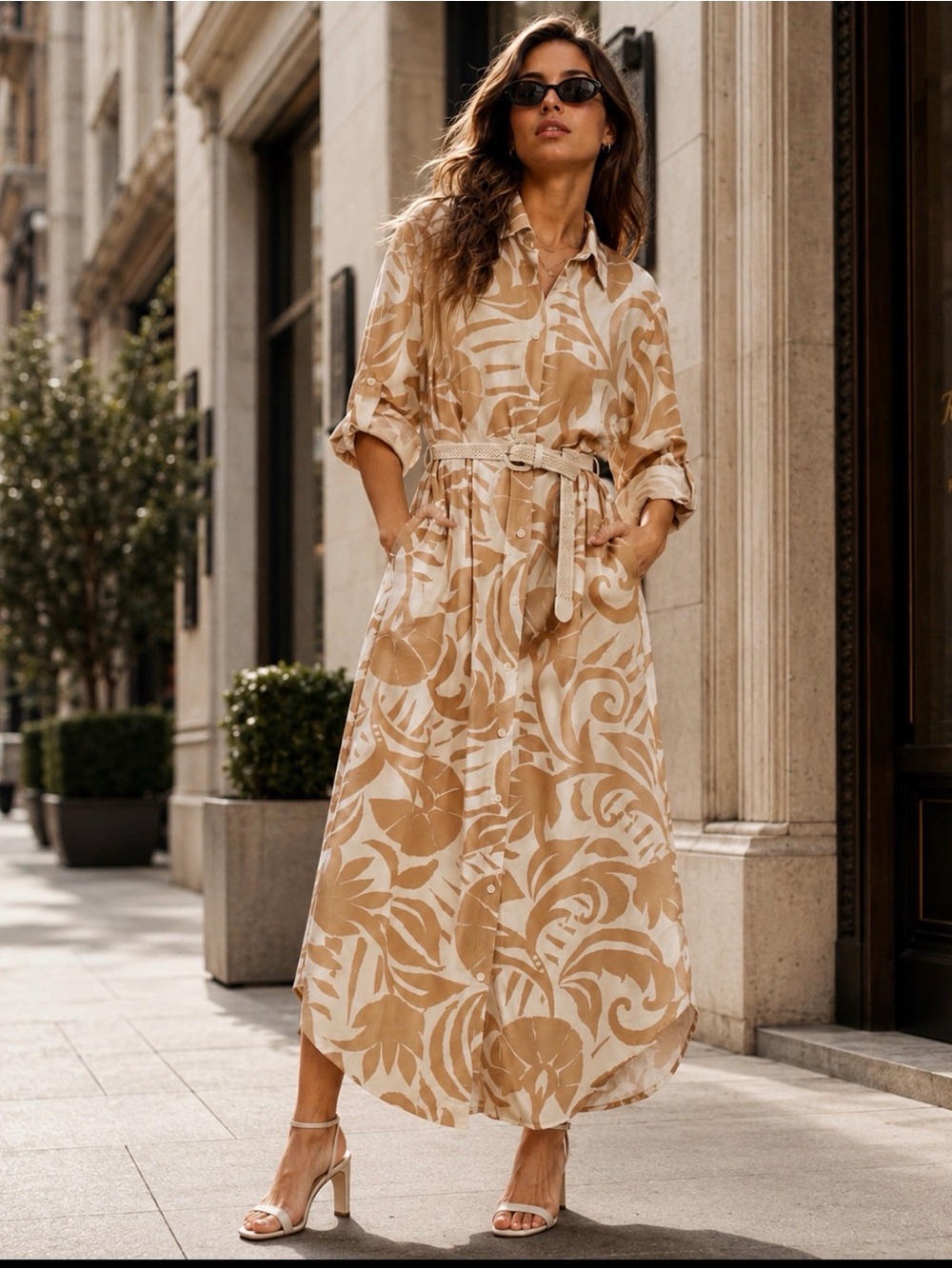 TROPIC RESORT SHIRT DRESS WITH BELT